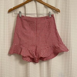 ZARA plaid ruffle shorts